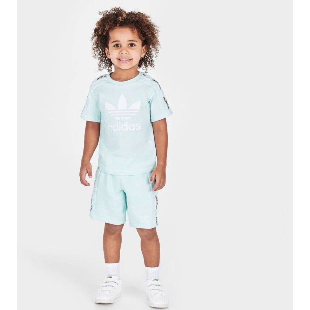 New Toddler adidas Originals On Edge T-Shirt and Shorts Set Size 4T